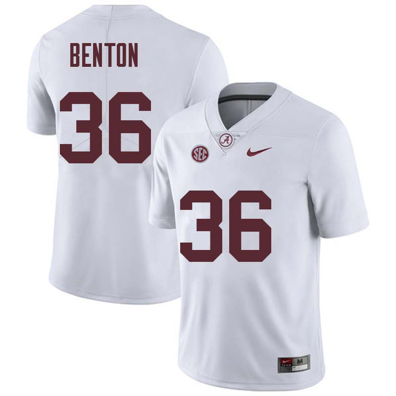 Alabama Crimson Tide Men's Markail Benton #36 White NCAA Nike Authentic Stitched College Football Jersey PG16F31WT